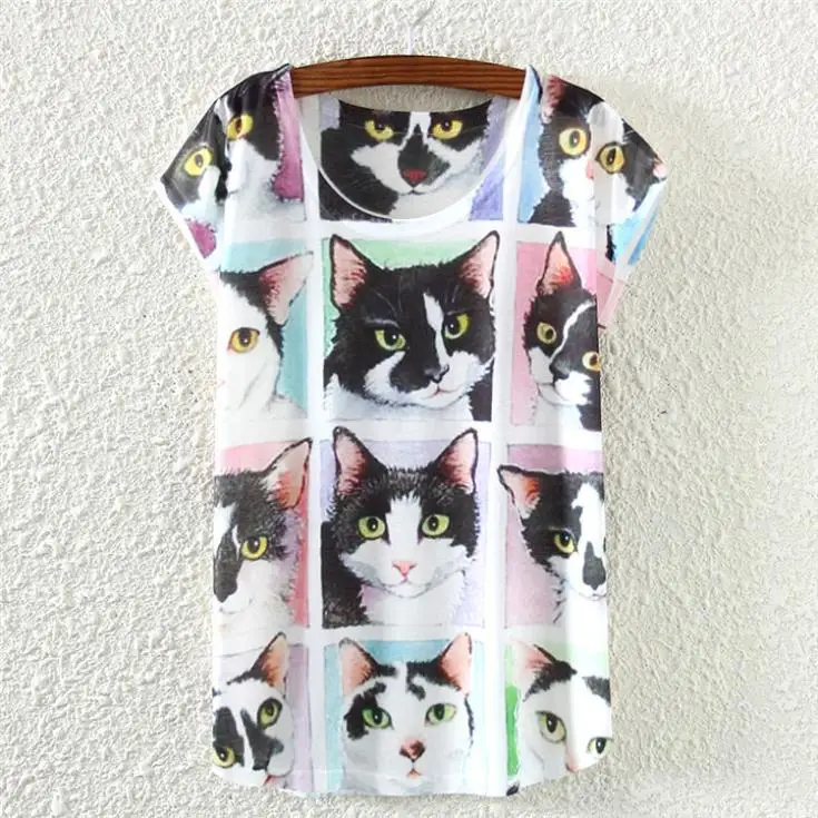 Cat facial printed women t shirt 2015 new arrival summer tee female top tees low price wholesale short sleeve woman tshirt
Cat facial printed women t shirt 2015 new arrival summer tee female top tees low price wholesale short sleeve woman tshirt