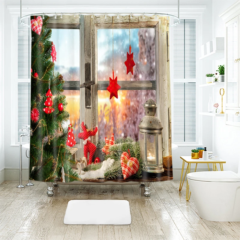 Customizable 3D Shower Curtains Window Christmas tree Pattern Waterproof Thicken Bath Curtains Bathroom home products 180*200cm 
Customizable 3D Shower Curtains Window Christmas tree Pattern Waterproof Thicken Bath Curtains Bathroom home products 180*200cm
