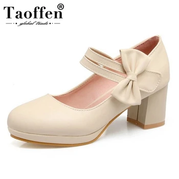 TAOFFEN Size 32-43 Sexy Women Bowtie High Heel Shoes Women Round Toe Bowknot Thick Heels Pumps Party Wedding Office Lady Footwea
TAOFFEN Size 32-43 Sexy Women Bowtie High Heel Shoes Women Round Toe Bowknot Thick Heels Pumps Party Wedding Office Lady Footwea