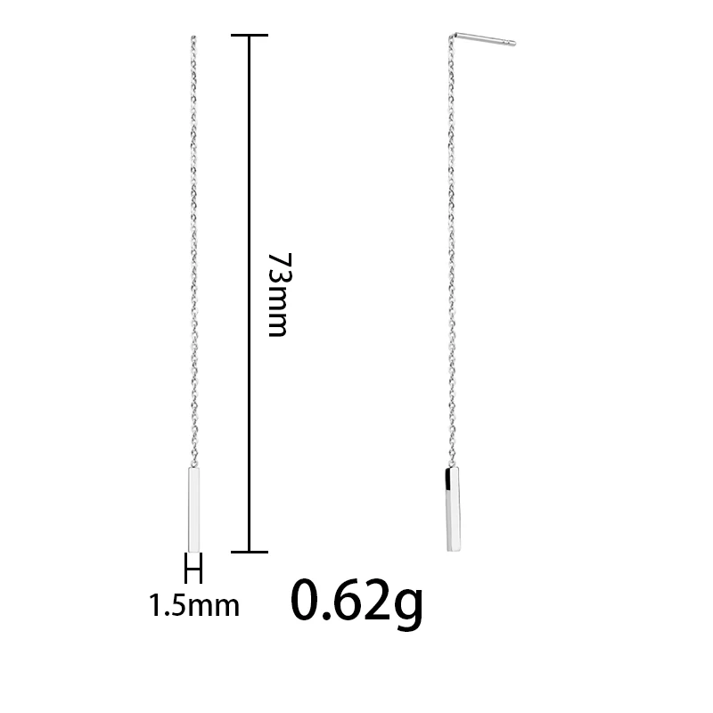 CHUKUI bar pendant stud earrings earring rose gold for women long line earrings silver plated stainless steel (5)