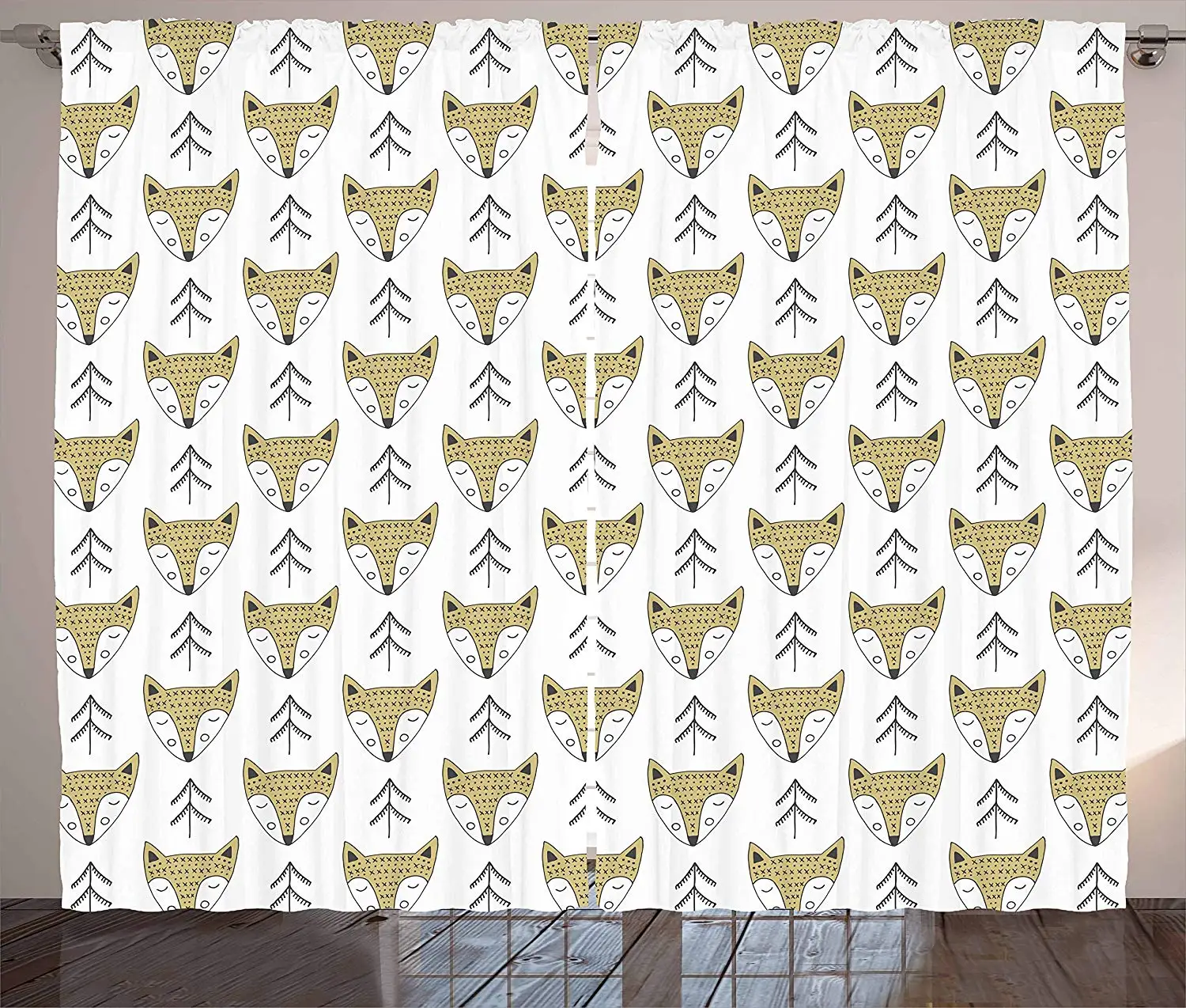 Nursery Curtains Doodle Style Forest Animals Hand Drawn Sleeping Fox Portraits and Trees Living Room Bedroom Window Drapes
Nursery Curtains Doodle Style Forest Animals Hand Drawn Sleeping Fox Portraits and Trees Living Room Bedroom Window Drapes