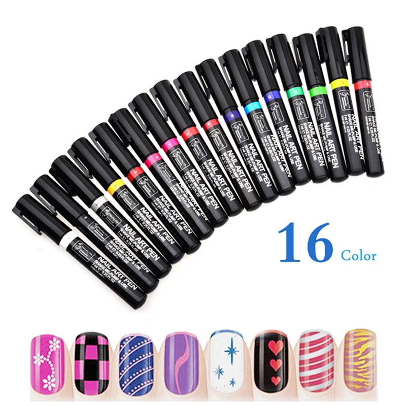 16 Colors Nail Art Pen Polish Painting Dot Drawing UV Gel Design Manicure Tool !
16 Colors Nail Art Pen Polish Painting Dot Drawing UV Gel Design Manicure Tool !