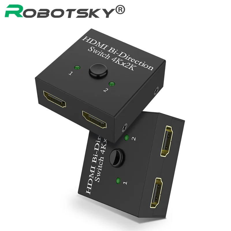 4K HDMI Switcher Bi-Direction HDMI Splitter Switch 1x2/2x1 Adapter 2 in 1 out Converter for PS4/3 TV Box HDMI Splitter
4K HDMI Switcher Bi-Direction HDMI Splitter Switch 1x2/2x1 Adapter 2 in 1 out Converter for PS4/3 TV Box HDMI Splitter
