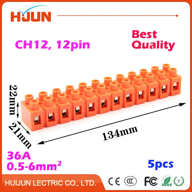 5pcs/lot 12 Pin 36A Push Quick Cable Connector High Quality Universal Reuseable Clamp Terminal Wiring 0.5-6mm2 Wire Red CH-12
5pcs/lot 12 Pin 36A Push Quick Cable Connector High Quality Universal Reuseable Clamp Terminal Wiring 0.5-6mm2 Wire Red CH-12
