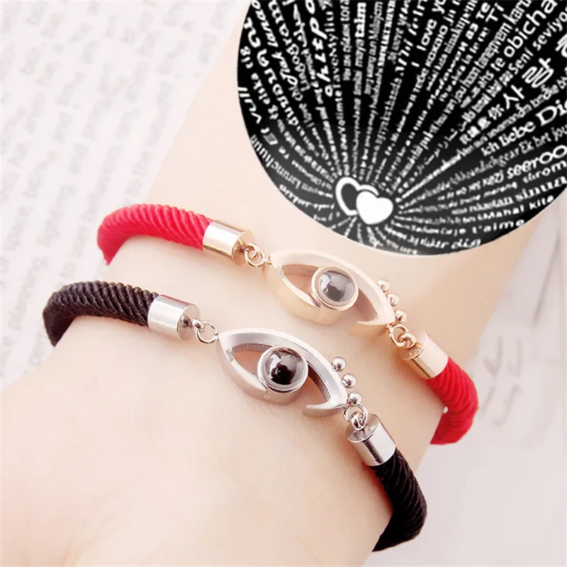 Fashion Women I Love You 100 Language Memory Bracelet Steel Rose Gold Roman Numerals Charm Red Rope Bracelet For Lover Gifts
Fashion Women I Love You 100 Language Memory Bracelet Steel Rose Gold Roman Numerals Charm Red Rope Bracelet For Lover Gifts