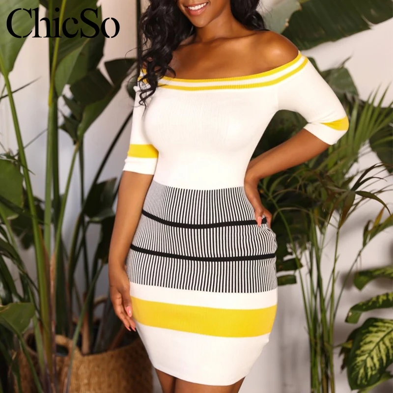 MissyChilli Stripe knitted elegant dress Women off shoulder autumn dress Female winter short bodycon christmas sweater dress
MissyChilli Stripe knitted elegant dress Women off shoulder autumn dress Female winter short bodycon christmas sweater dress