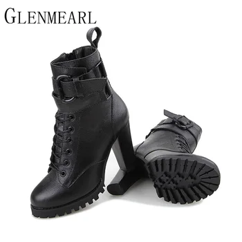 2019 Genuine Leather Women Boots Fashion Fall Winter Platform High-heeled Lace Up Ankle Boots Female Shoes Black Boots ZK50
2019 Genuine Leather Women Boots Fashion Fall Winter Platform High-heeled Lace Up Ankle Boots Female Shoes Black Boots ZK50