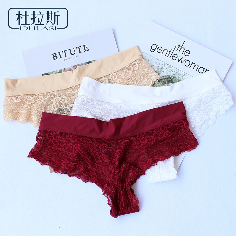 DULASI Sexy Lace Transparent Women's pants Low Waist Cotton Crtoch Briefs Underwear Women Soft and Breathable G-String Lingerie
DULASI Sexy Lace Transparent Women's pants Low Waist Cotton Crtoch Briefs Underwear Women Soft and Breathable G-String Lingerie