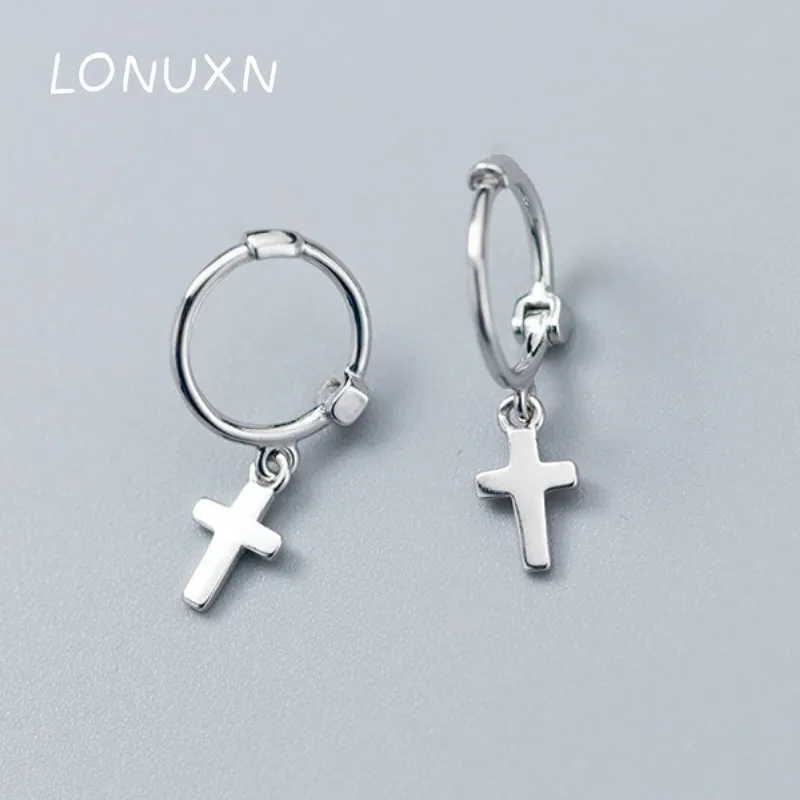 Real 925 Sterling Silver Earrings for Women / Men Accessories Small Loop Circle Cross Charm drop Earrings simple Jewelry Gift
Real 925 Sterling Silver Earrings for Women / Men Accessories Small Loop Circle Cross Charm drop Earrings simple Jewelry Gift