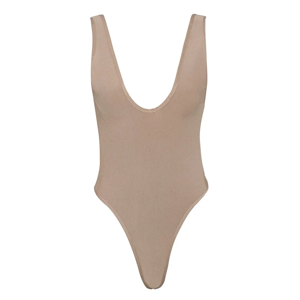 Solid Nude Sexy Backless Bandage Bodysuit 2019 Elegant Knitted Designer Bodysuit
Solid Nude Sexy Backless Bandage Bodysuit 2019 Elegant Knitted Designer Bodysuit