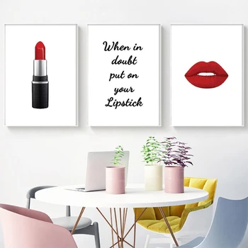 Red Lipstick Makeup Posters Print , Lipstick Quotes Wall Art Canvas Painting Beauty Salon Make Up Wall Pictures Girls Room Decor
Red Lipstick Makeup Posters Print , Lipstick Quotes Wall Art Canvas Painting Beauty Salon Make Up Wall Pictures Girls Room Decor