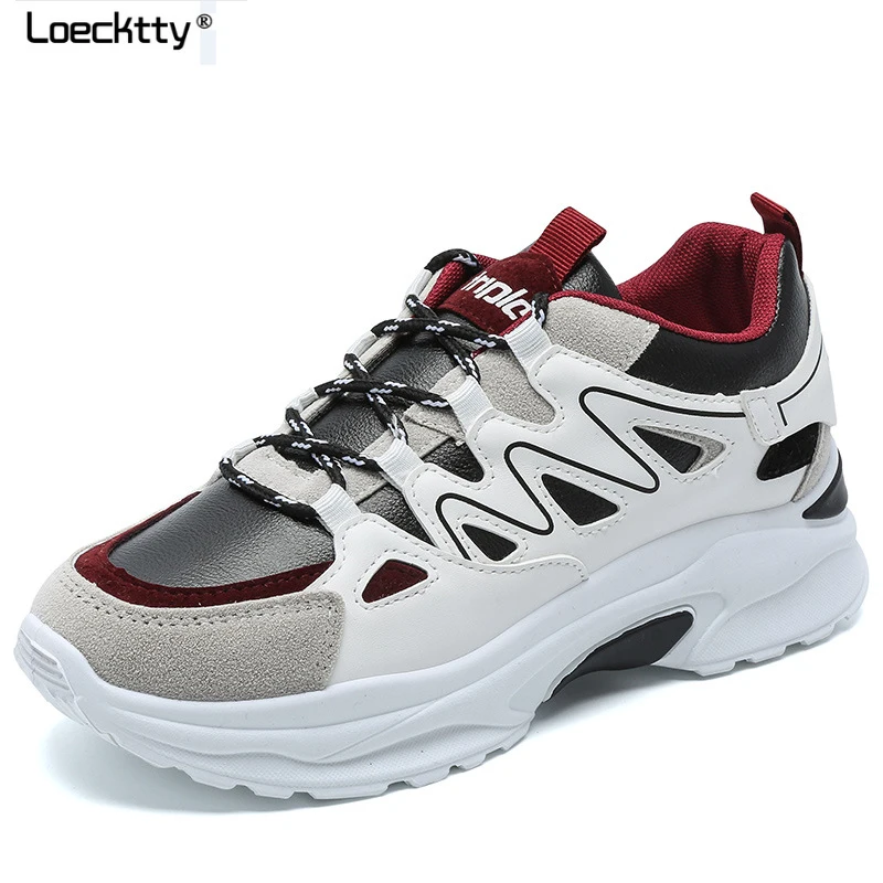 

2019 Sneakers Women Sport Shoes Lace-Up Beginner Rubber Fashion Mesh Round Cross Straps Flat Sneakers Running Shoes Casual Shoes