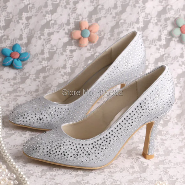 New Model Spring Autumn Women Shoes Heel Wedding with Crystal Pointed Toe