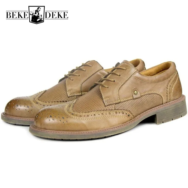 Carved Men Shoes Vintage Lace Up High Quality Hollow Out Cow Leather Shoes Men Brand Trendy Round Toe Bullock Oxford Shoes Brown
Carved Men Shoes Vintage Lace Up High Quality Hollow Out Cow Leather Shoes Men Brand Trendy Round Toe Bullock Oxford Shoes Brown