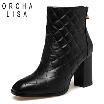 ORCHA LISA Fashion Women's Boots Real Leather Boot Zipper Thcik High Heels Shoes Ladies GIingham Pointed Toe Footwear C076
ORCHA LISA Fashion Women's Boots Real Leather Boot Zipper Thcik High Heels Shoes Ladies GIingham Pointed Toe Footwear C076