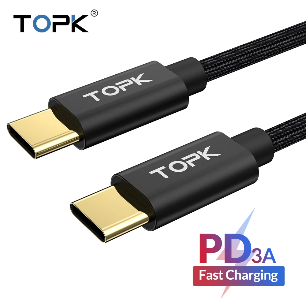 TOPK AN80 1M USB C to USB C Cable 3A Type C PD Cable Fast Charge for Samsung Phone Galaxy note9 8 S10 9 8 Plus for USB-C Devices
TOPK AN80 1M USB C to USB C Cable 3A Type C PD Cable Fast Charge for Samsung Phone Galaxy note9 8 S10 9 8 Plus for USB-C Devices