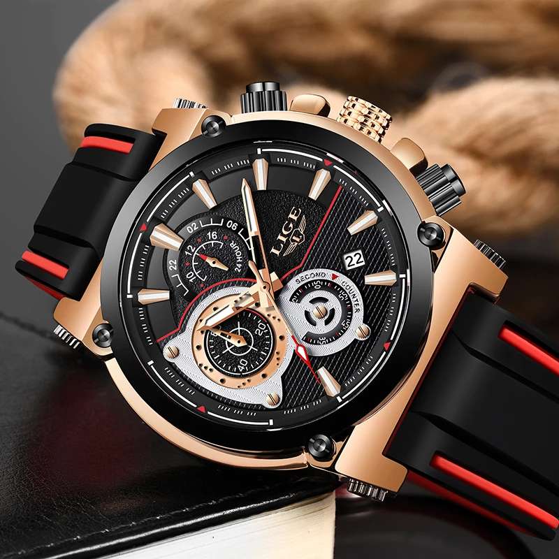 Reloj hombre LIGE новые мужские часы топ класса люкс водонепроницаемые из нержавеющей