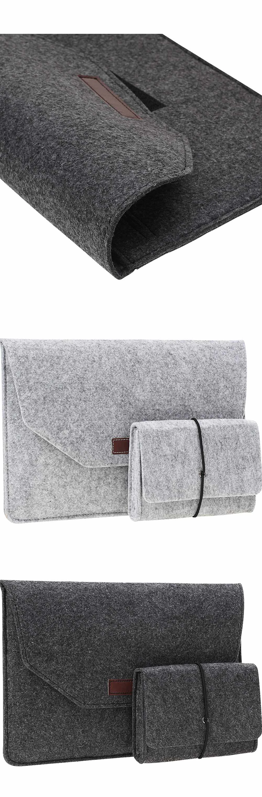 Soft for Macbook Air 13 Pro 13 2018 Laptop Sleeve Case Wool Felt for Macbook 11 12 13 15 A1707 A1989 A1990 USB Charge Mouse Bag (4)