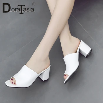 DORATASIA 2019 Fashion Genuine Leather Summer Women Shoes Lady Open Toe Elegant Party Shoes Woman Chunky Heels Mules Pumps
DORATASIA 2019 Fashion Genuine Leather Summer Women Shoes Lady Open Toe Elegant Party Shoes Woman Chunky Heels Mules Pumps