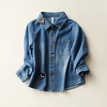 2017 New Spring Fall Boys Denim Shirt Long Sleeve Embroidered Cartoon Children Clothing Boys Girls Classic Chemise Jeans Blouse
2017 New Spring Fall Boys Denim Shirt Long Sleeve Embroidered Cartoon Children Clothing Boys Girls Classic Chemise Jeans Blouse
