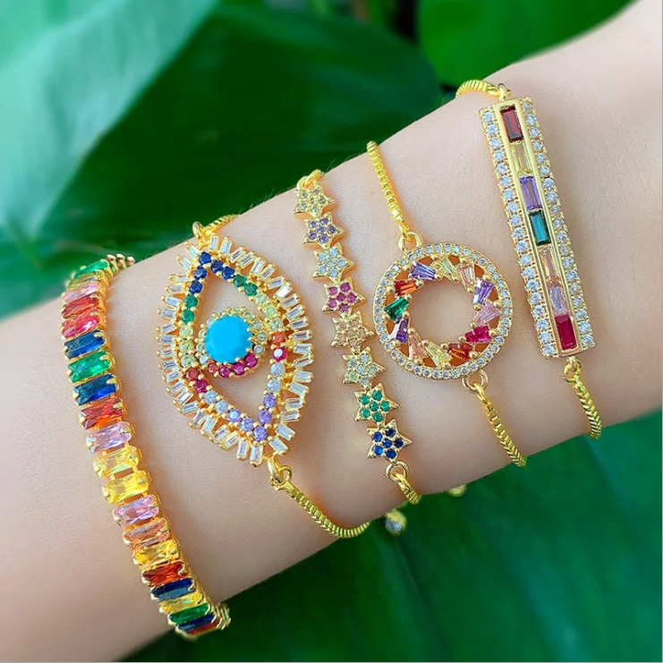 New Arrival Fashion Multicolor Baguette Cubic Zirconia Adjustable Bracelets Bangles for Women Crystal Party Accessories KB023
New Arrival Fashion Multicolor Baguette Cubic Zirconia Adjustable Bracelets Bangles for Women Crystal Party Accessories KB023