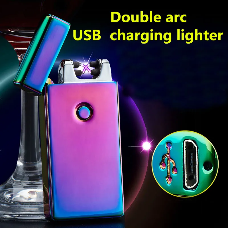 Double Fire Arc Pulse Electronic Cigarette Lighter Electric Arc Usb Charging Lighters Smoking Windpro Of Lighters 10 Color
Double Fire Arc Pulse Electronic Cigarette Lighter Electric Arc Usb Charging Lighters Smoking Windpro Of Lighters 10 Color