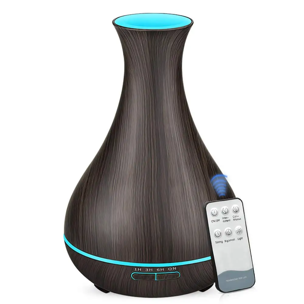Aromatherapy Essential Oil Diffuser, 550 ml Wood Grain Ultrasonic Aroma Humidifier with 4 Timer Setting Low Water Auto Shut-off
Aromatherapy Essential Oil Diffuser, 550 ml Wood Grain Ultrasonic Aroma Humidifier with 4 Timer Setting Low Water Auto Shut-off