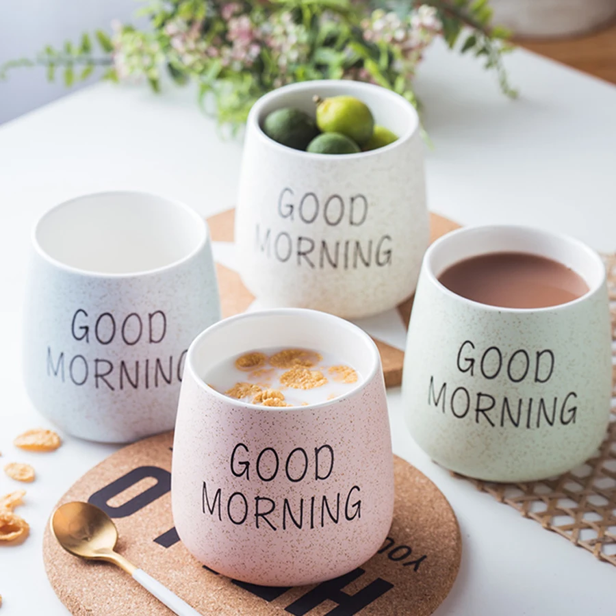 MUZITY Ceramic Milk Mugs Good Morning Porcelain Coffee Or Tea Mug Creative Design 350ml Mug Cup Kitchenware
MUZITY Ceramic Milk Mugs Good Morning Porcelain Coffee Or Tea Mug Creative Design 350ml Mug Cup Kitchenware
