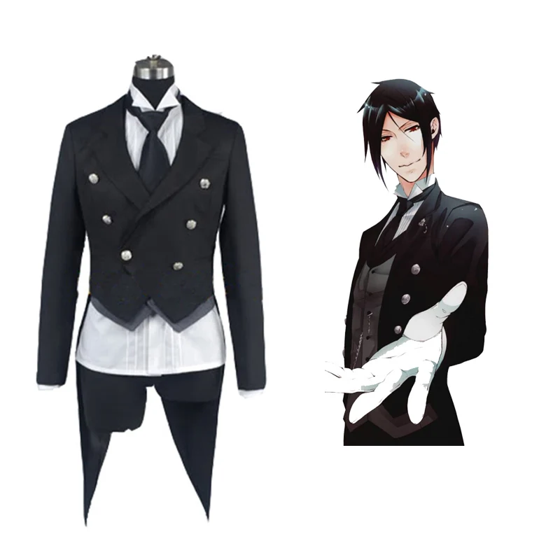 Black Butler 2 Kuroshitsuji Sebastian Michaelis Cosplay Costume Unisex Uniform full sets
Black Butler 2 Kuroshitsuji Sebastian Michaelis Cosplay Costume Unisex Uniform full sets
