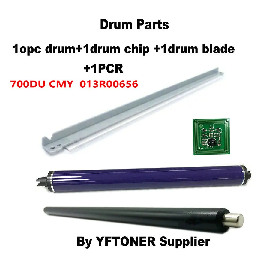 

1Pack Printer Accessories Color Drum+chip+blade+PCR For Xerox 700i 700 Digital Color Press C75 J75 013R00656 Cartridge CMY