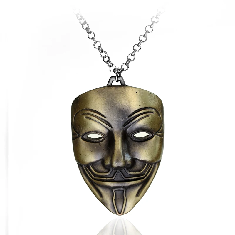 Retro Charm Movie V for Vendetta ANONYMOUS Mask Jewelry Exaggerated Hacker Mask Necklaces Trendy Jewelry Men Women Cosplay Gift
Retro Charm Movie V for Vendetta ANONYMOUS Mask Jewelry Exaggerated Hacker Mask Necklaces Trendy Jewelry Men Women Cosplay Gift