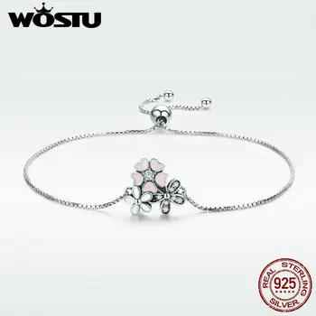 WOSTU Romantic 100% 925 Sterling Silver Cherry Daisy Flower Chain Link Women Bracelet Sterling Silver Jewelry Gift DXB055
WOSTU Romantic 100% 925 Sterling Silver Cherry Daisy Flower Chain Link Women Bracelet Sterling Silver Jewelry Gift DXB055