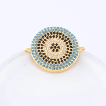 Jewelry Making Supplies Copper Metal Inlaid Multicolor Zircon Round Turkish Evil Eye Charms Connectors For Jewelry Making Part
Jewelry Making Supplies Copper Metal Inlaid Multicolor Zircon Round Turkish Evil Eye Charms Connectors For Jewelry Making Part