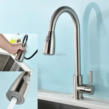 Smesiteli Promotions High Quality Brushed Nickel Stainless Steel Single Handle Pull Out Spray Kitchen Faucet Hot & Cold Water
Smesiteli Promotions High Quality Brushed Nickel Stainless Steel Single Handle Pull Out Spray Kitchen Faucet Hot & Cold Water