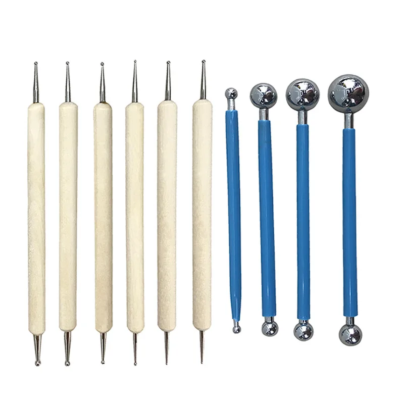 High 10 Pcs Ball Stylus Dotting Tools Clay Ceramics Pottery Carving Embossing Sculpting Set UEJ
High 10 Pcs Ball Stylus Dotting Tools Clay Ceramics Pottery Carving Embossing Sculpting Set UEJ