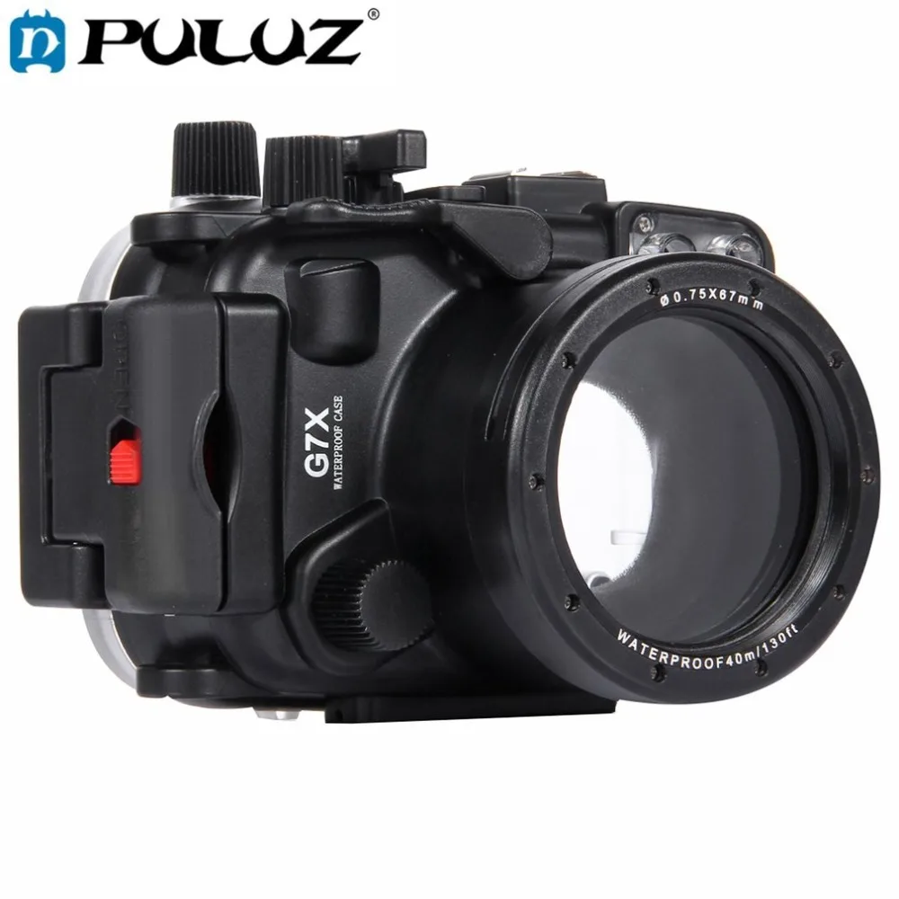 PULUZ 40m Underwater Depth Diving Case Waterproof Camera Housing for Canon G7 X Black Lightweight Protective Cover
PULUZ 40m Underwater Depth Diving Case Waterproof Camera Housing for Canon G7 X Black Lightweight Protective Cover
