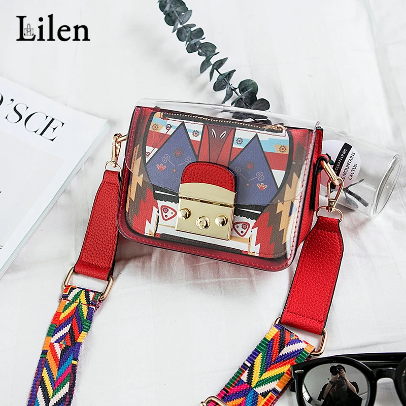 LILEN Summer Small Bag Women Casual Contrast Messenger Bag Wide Webbing Female Bags Shoulder Jelly Transparent Small Flap Bag
LILEN Summer Small Bag Women Casual Contrast Messenger Bag Wide Webbing Female Bags Shoulder Jelly Transparent Small Flap Bag