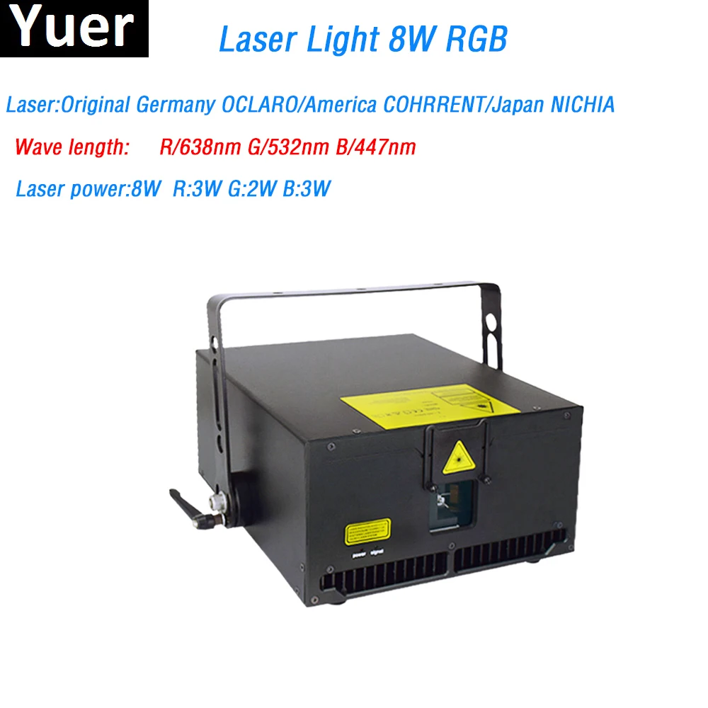 Suitcase packing 8W RGB Laser Light High-Power beam graphics animations Semiconductor refrigeration DMX512 for Disco stage light
Suitcase packing 8W RGB Laser Light High-Power beam graphics animations Semiconductor refrigeration DMX512 for Disco stage light