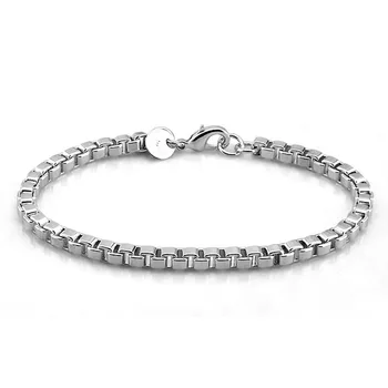 Men bracelet Genuine Solid 925 Sterling Silver 4MM 19cm Box Chain bracelet Men fashion 100% pure silver Bracelet silver jewelry
Men bracelet Genuine Solid 925 Sterling Silver 4MM 19cm Box Chain bracelet Men fashion 100% pure silver Bracelet silver jewelry
