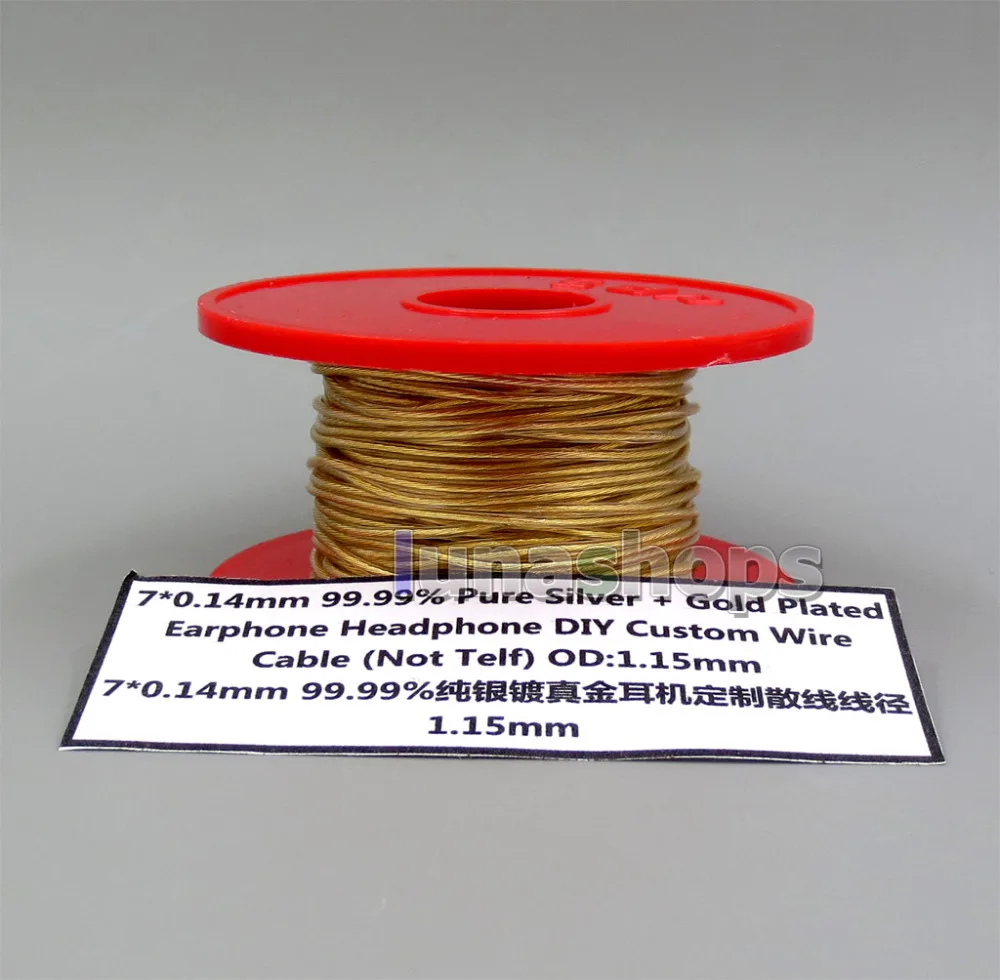 5m 7*0.14mm 99.99% Pure Silver + Gold Plated Earphone DIY Custom Cable (Not Telf) Diameter OD:1.2mm LN006222
5m 7*0.14mm 99.99% Pure Silver + Gold Plated Earphone DIY Custom Cable (Not Telf) Diameter OD:1.2mm LN006222