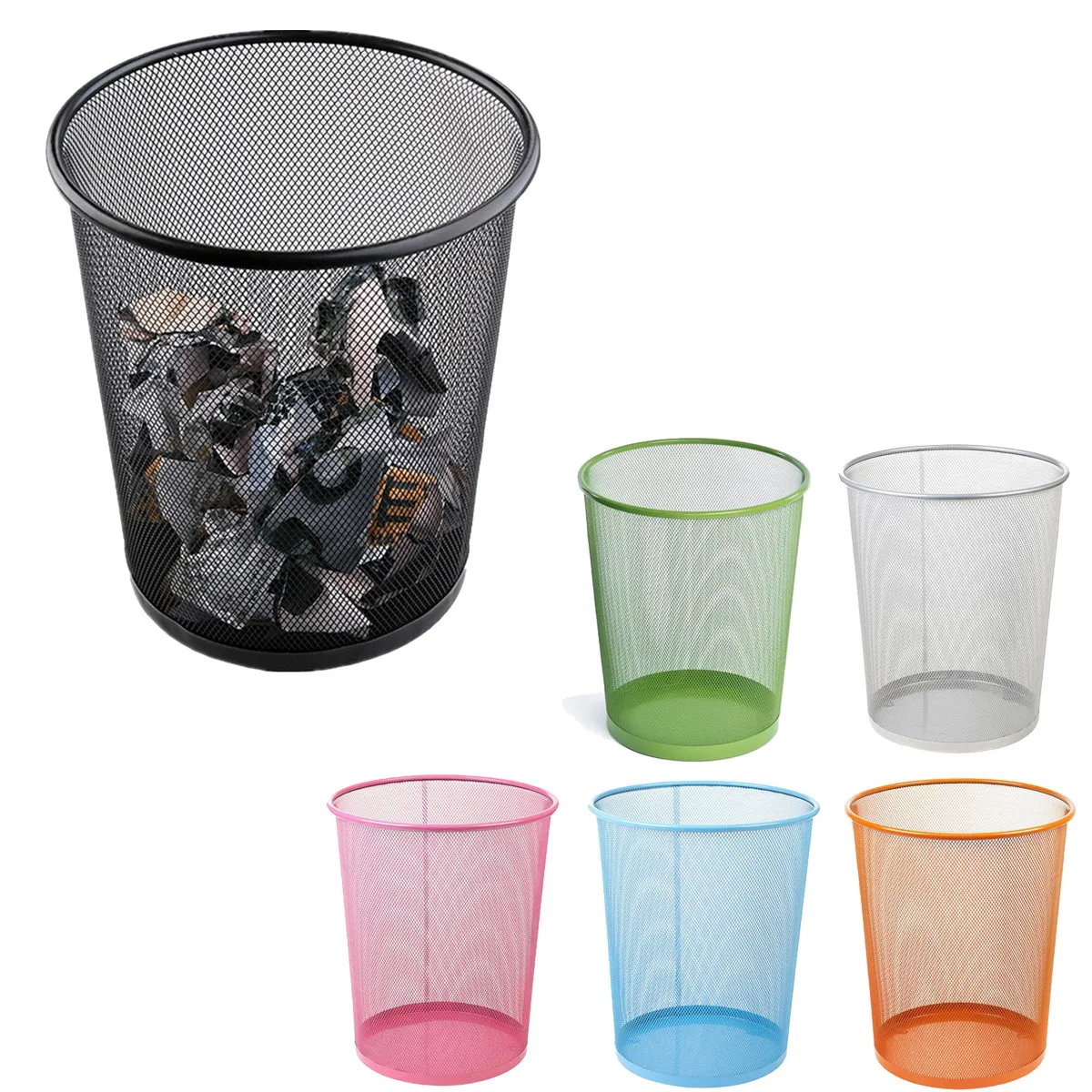 High Quality Colourful Trash Can Metal Mesh Waste Paper Basket Toilet Bedroom Office Rubbish Bin 6Colors
High Quality Colourful Trash Can Metal Mesh Waste Paper Basket Toilet Bedroom Office Rubbish Bin 6Colors