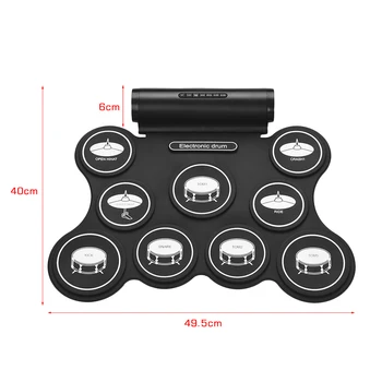 Portable Stereo Digital Electronic Roll Up Drum Kit 9 Silicon Drum Pads Support MIDI Function Built-in Speakers USB Powered for Beginners Children
Portable Stereo Digital Electronic Roll Up Drum Kit 9 Silicon Drum Pads Support MIDI Function Built-in Speakers USB Powered for Beginners Children