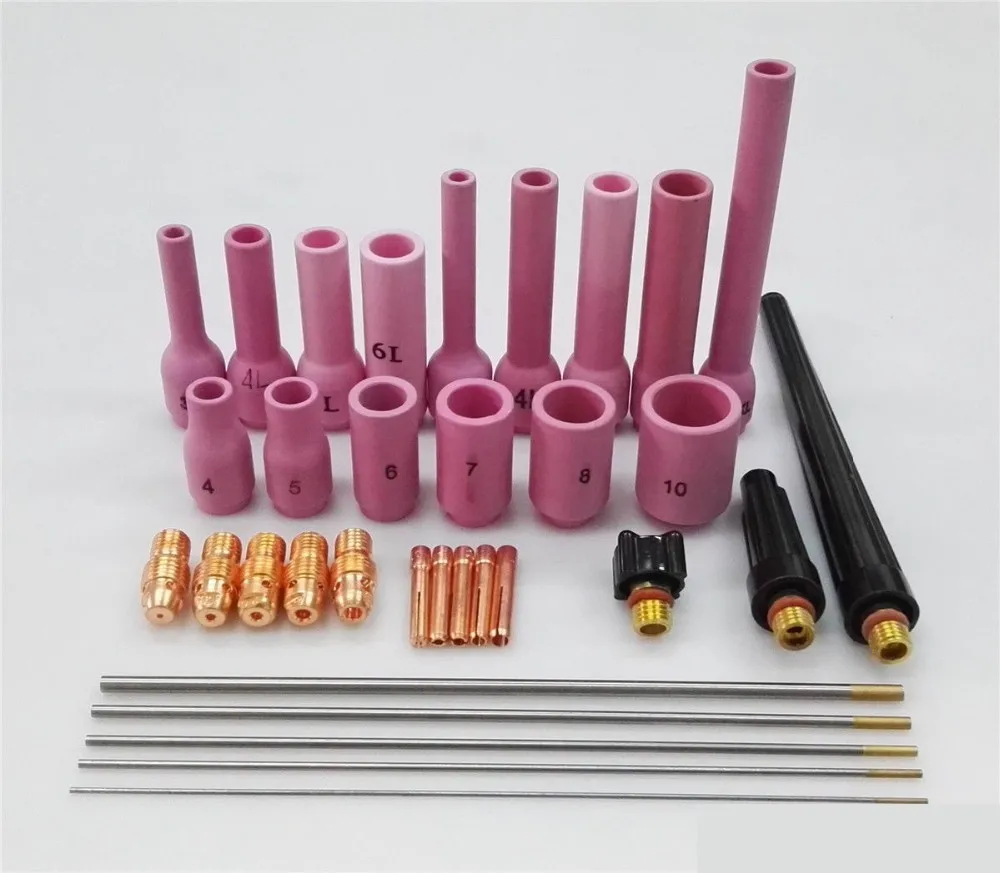 SALE 33PCS TIG Welder Torch Common Cup Collet Body Nozzle Consumables Kit For TIG Welding Torch Fit WP-9 20 25
SALE 33PCS TIG Welder Torch Common Cup Collet Body Nozzle Consumables Kit For TIG Welding Torch Fit WP-9 20 25
