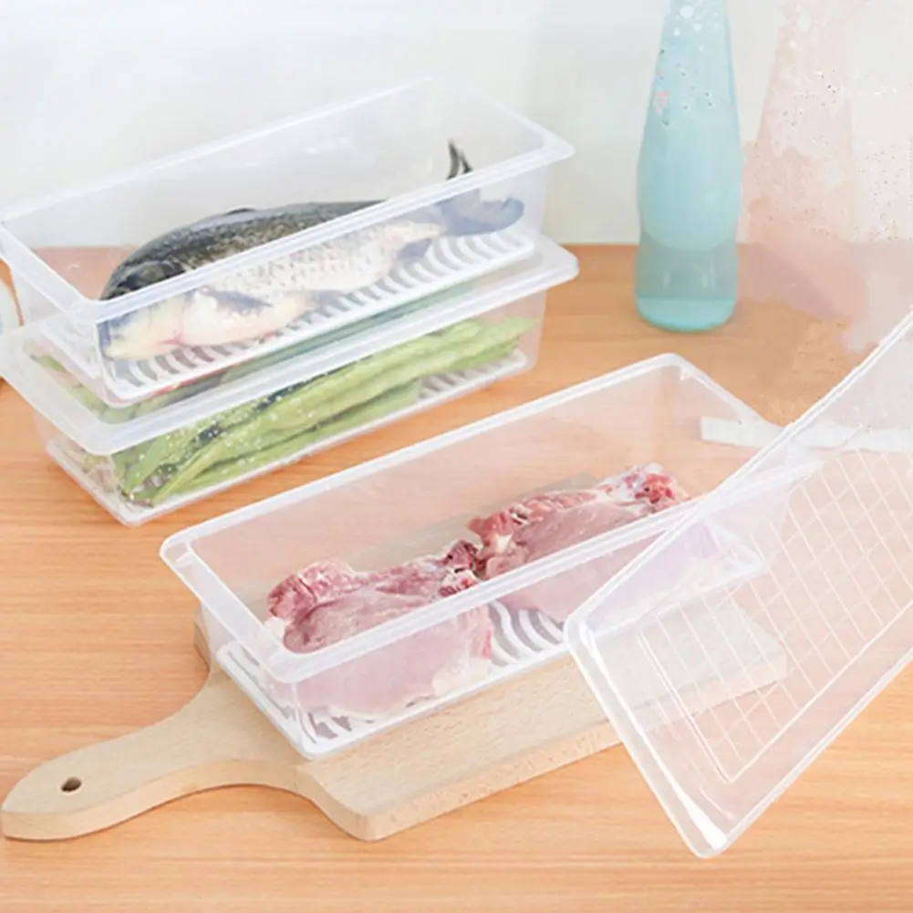DSstyles Transparent Kitchen Rectangular Food Preservation Storage Box with Drain Rack Kitchen Fridge Cabinet Freezer Organizer
DSstyles Transparent Kitchen Rectangular Food Preservation Storage Box with Drain Rack Kitchen Fridge Cabinet Freezer Organizer