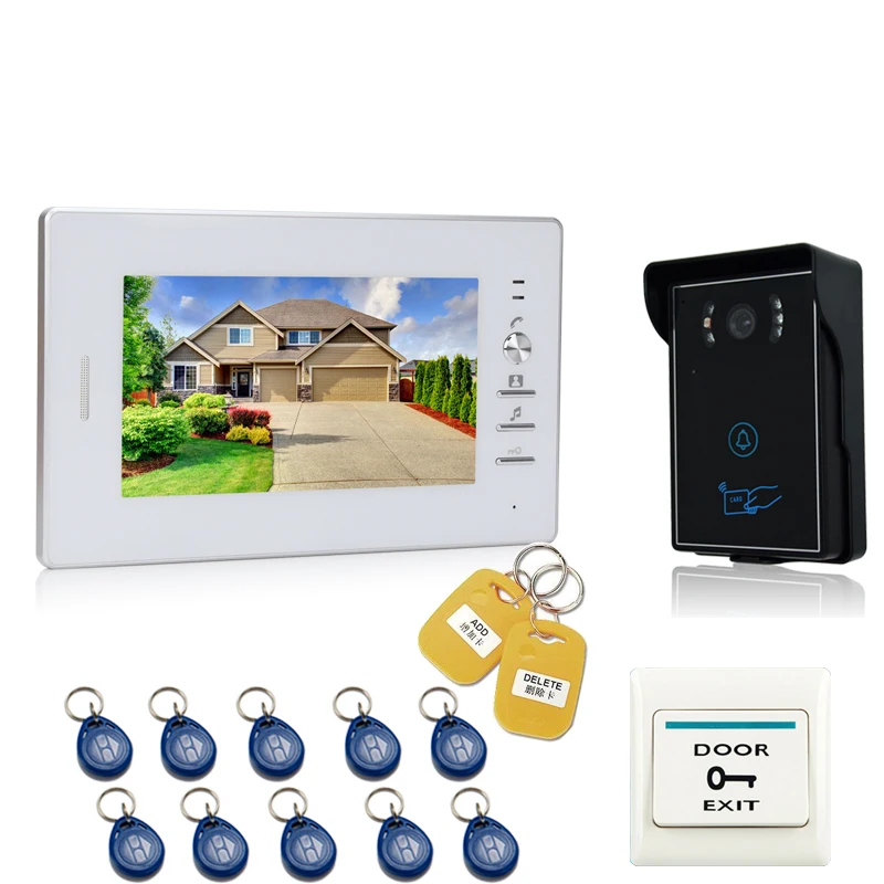 

JEX 7 inch LCD Video Door Phone doorbell Entry Intercom System kit 700TVL Touch Key Waterproof RFID Access Camera In stock