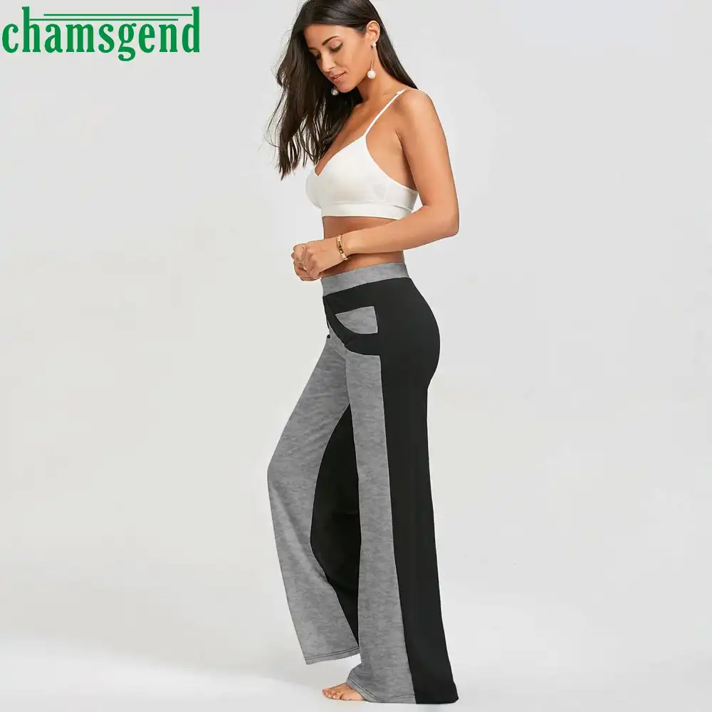 Chamsgend Tập Yoga Miếng Dan Cường Lực Tập Yoga đơn Giản Giữa Lưng Quần Nữ Quần ống Rộng Tập Gym Quần Legging Thể Thao Quần Dai 09 Quần Tập Yoga Aliexpress