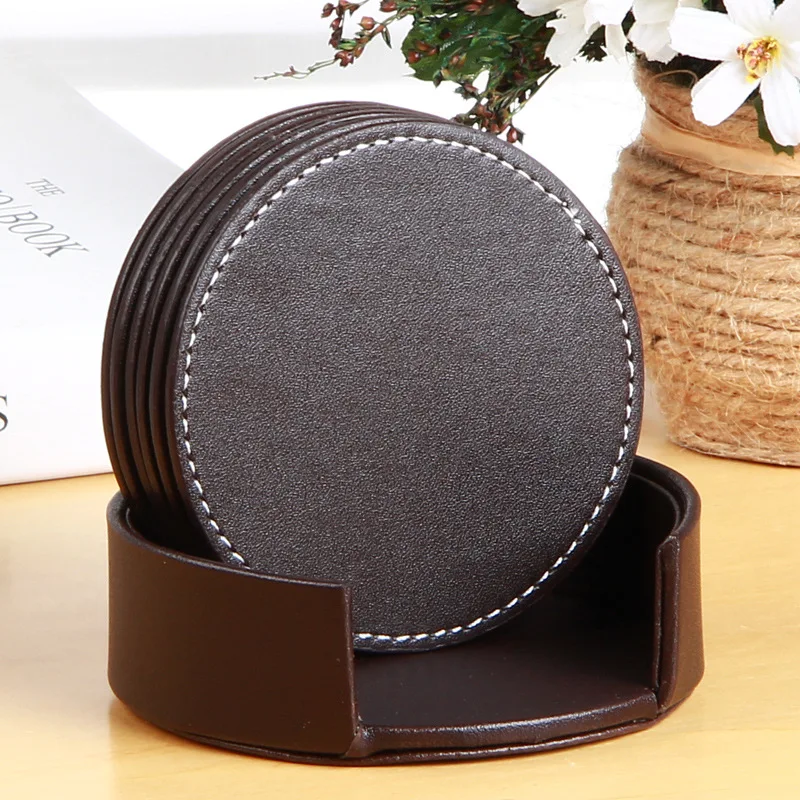 6pcs Coasters PU Leather Placemat Table Mats Coasters Cup Mat for Drinks with Holder Protect Your Furniture from Stains
6pcs Coasters PU Leather Placemat Table Mats Coasters Cup Mat for Drinks with Holder Protect Your Furniture from Stains