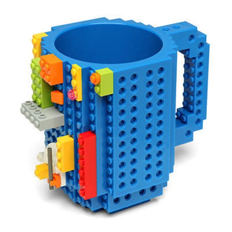 Image Drinkware Building Blocks Mugs DIY Block Puzzle Mug 12oz 1Piece Build On Brick creative Mug Lego Type Coffee Cup Free Shipping
