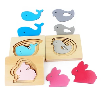 Baby Wood Puzzles Toys 3D Multi-layered Gradient Colors Puzzle Animals Rabbit/Whale/Bird for Children Montessori Education Gift 
Baby Wood Puzzles Toys 3D Multi-layered Gradient Colors Puzzle Animals Rabbit/Whale/Bird for Children Montessori Education Gift