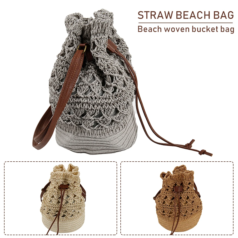 New Drawstring Women's Straw Bucket Bag Summer Woven Shoulder Bags Shopping Purse Beach Handbag Straw Handbags Travel Bag
New Drawstring Women's Straw Bucket Bag Summer Woven Shoulder Bags Shopping Purse Beach Handbag Straw Handbags Travel Bag